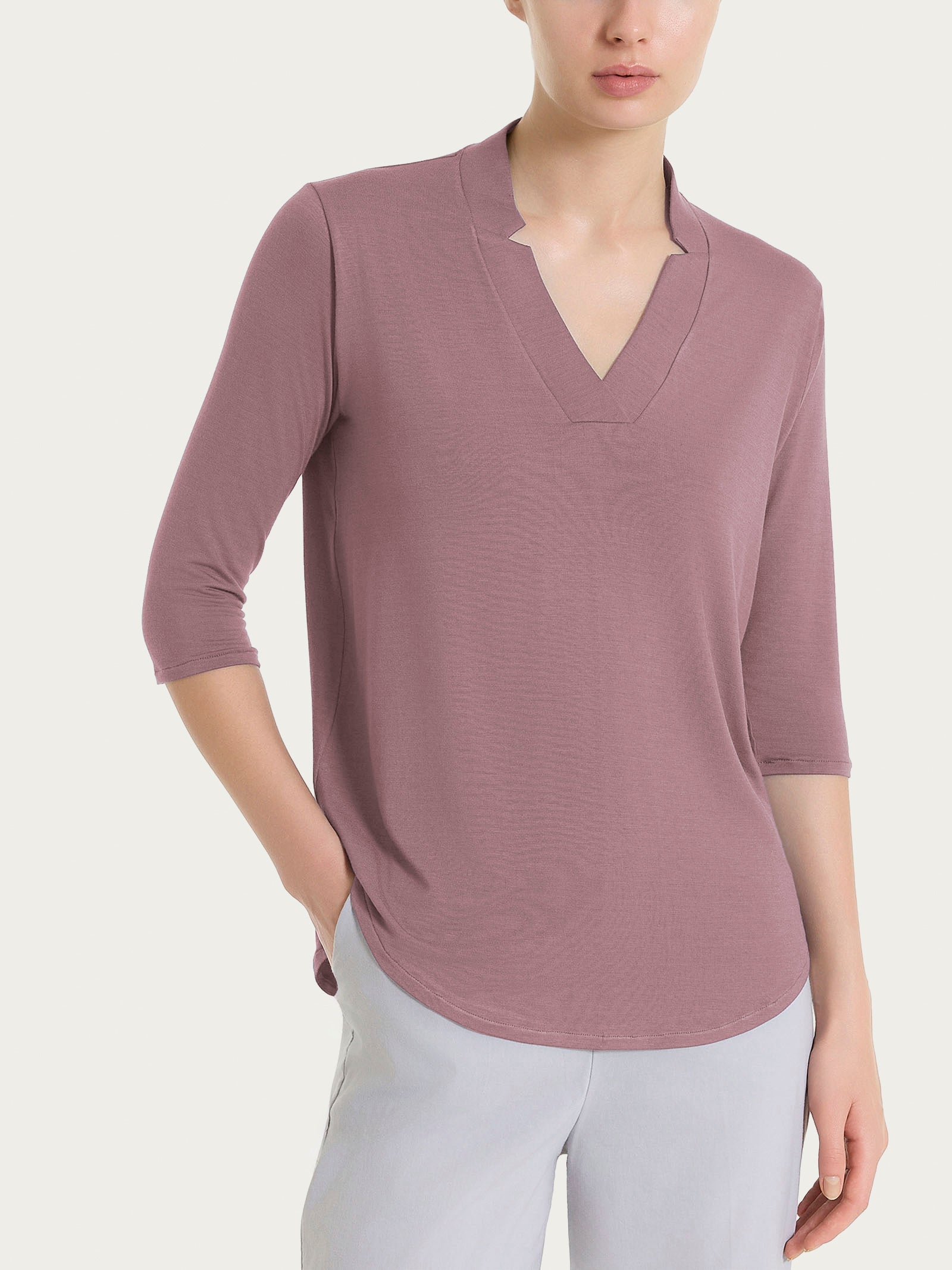 V-neck T-shirt in Viscose Summer Purple Women's Viscose - Ragno