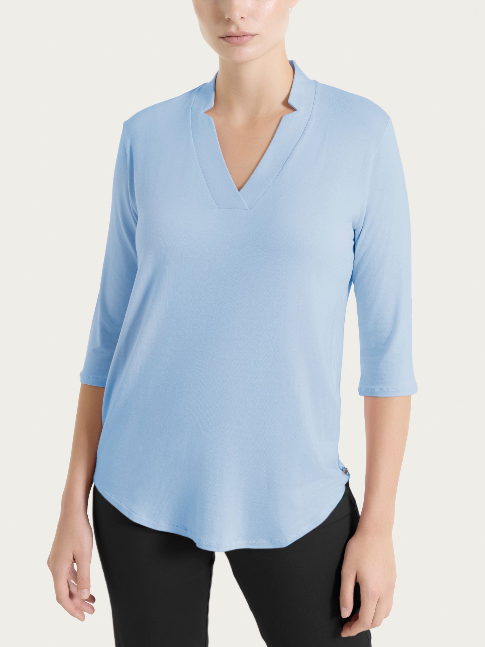 Azure Summer Viscose V-neck T-Shirt Women's - Ragno