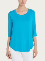 Maglietta girocollo in Viscosa Summer Azzurri Donna - Ragno