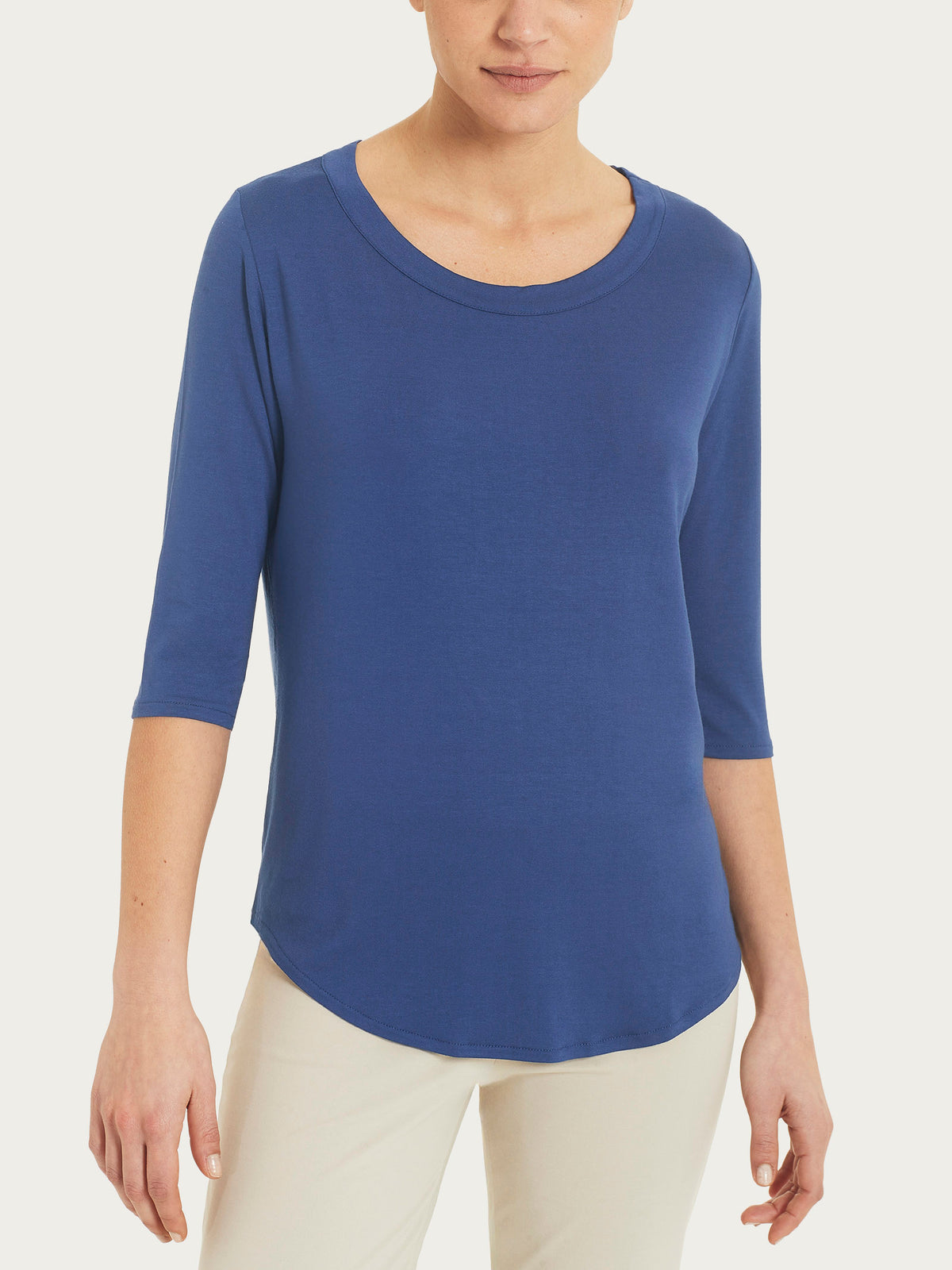 Maglietta girocollo in Viscosa Summer Blu Donna - Ragno