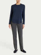 Maglietta a girocollo chiuso in Jersey Strech Winter Viscosa Blu Donna - Ragno