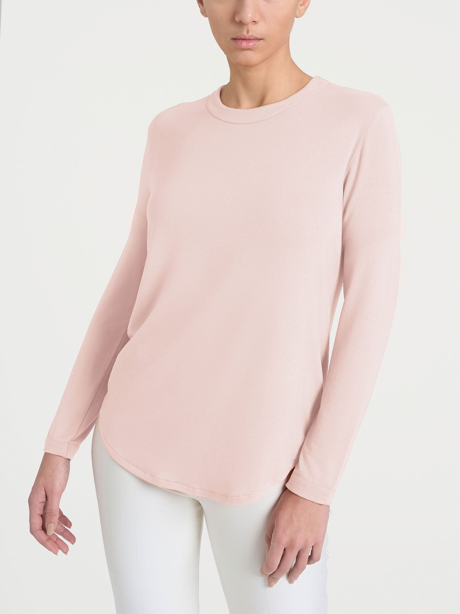 Maglietta a girocollo chiuso in Eco Viscosa Rosa Donna - Ragno