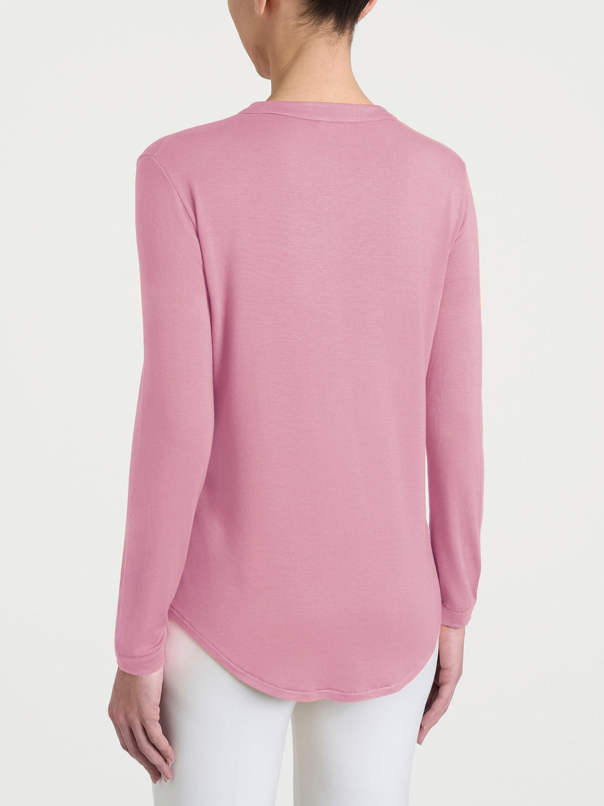 Maglietta a girocollo chiuso in Jersey Strech Winter Viscosa Rosa Donna - Ragno