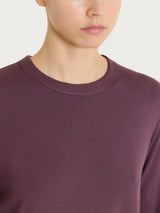 Camiseta de cuello redondo de jersey elástico de viscosa de invierno, color morado, para mujer - Ragno