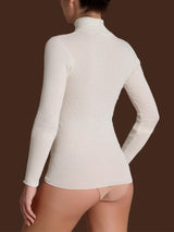 Lana Seta - Dolcevita in costina di lana e seta Bianchi Donna - Ragno