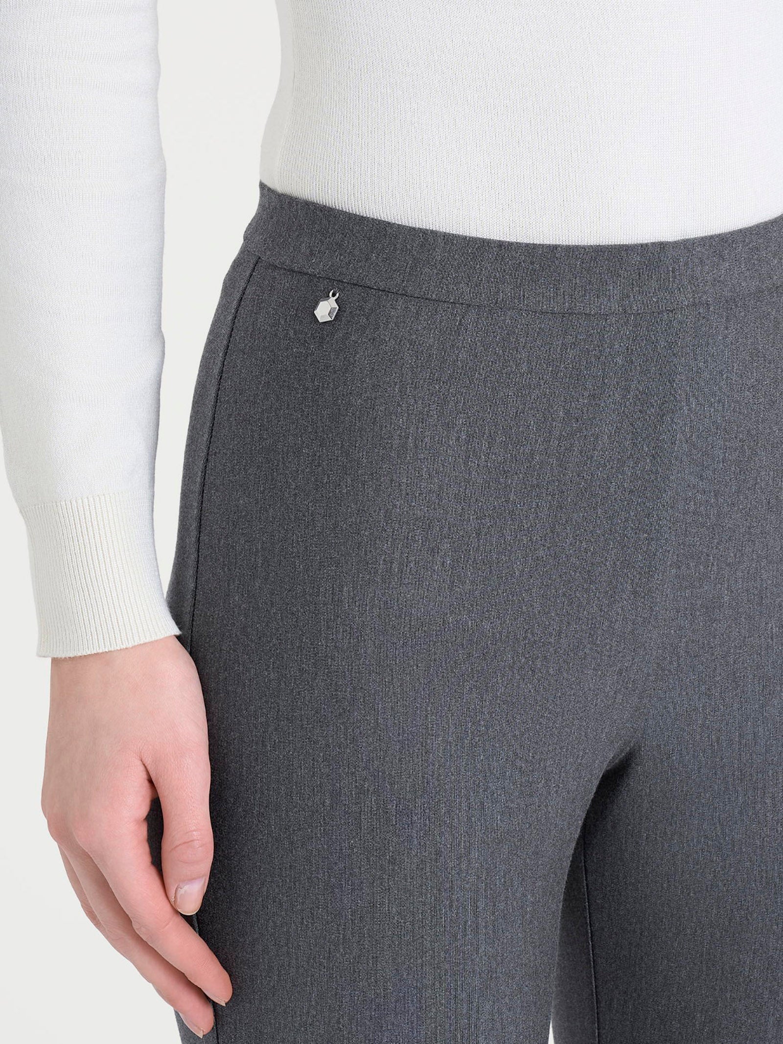 Pantalone a sigaretta modellante in Compact Neri Donna - Ragno