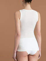 Wonderwool - Canottiera in costina di lana ultrafine Bianchi Donna - Ragno