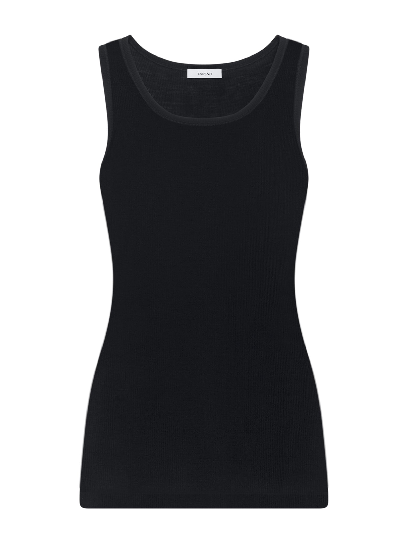 Wonderwool - Canottiera in costina di lana ultrafine Neri Donna - Ragno