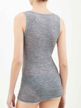 Wonderwool - Canottiera in costina di lana ultrafine Neri Donna - Ragno