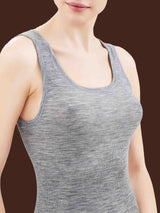 Wonderwool - Canottiera in costina di lana ultrafine Neri Donna - Ragno