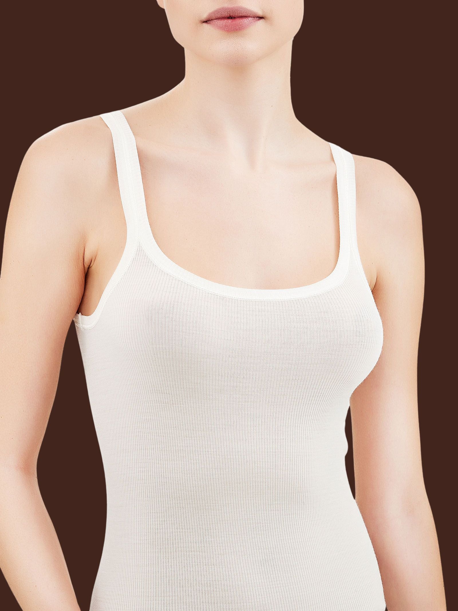 Wonderwool - Top in costina di lana ultrafine Bianchi Donna - Ragno