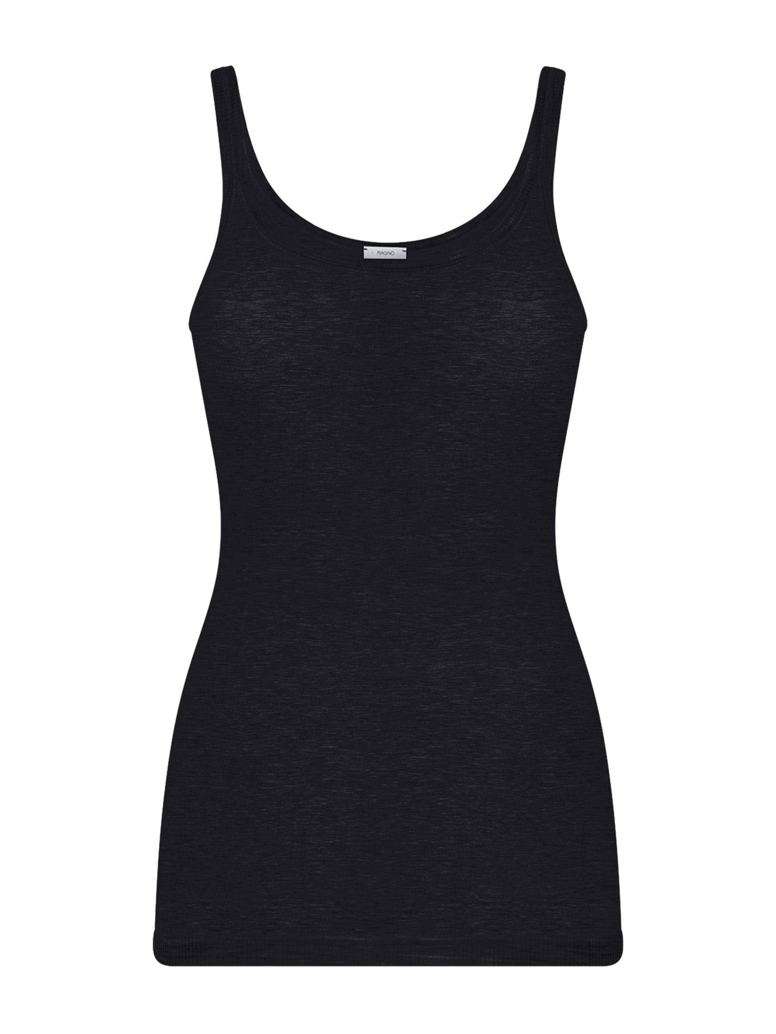 Wonderwool - Top in costina di lana ultrafine Neri Donna - Ragno
