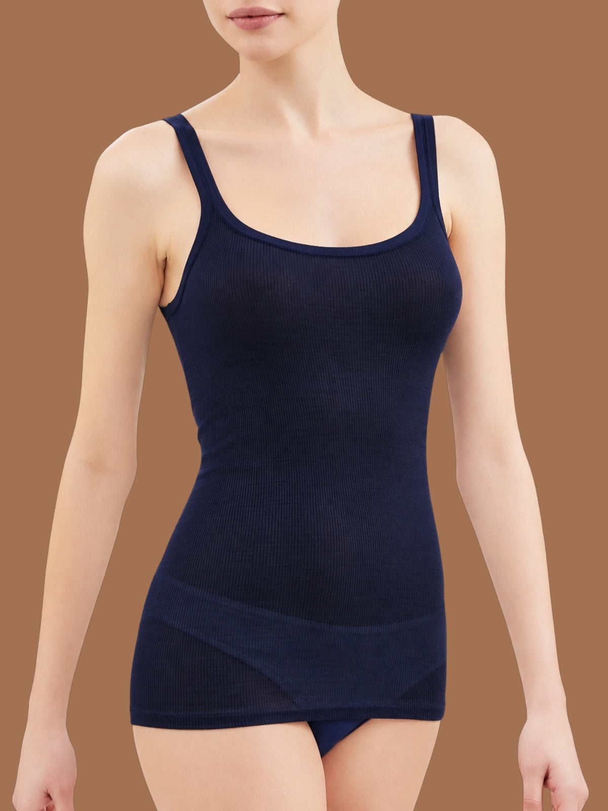 Wonderwool - Top in costina di lana ultrafine Bianchi Donna - Ragno