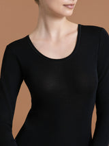 Wonderwool - Maglietta manica lunga in lana ultrafine Neri Donna - Ragno