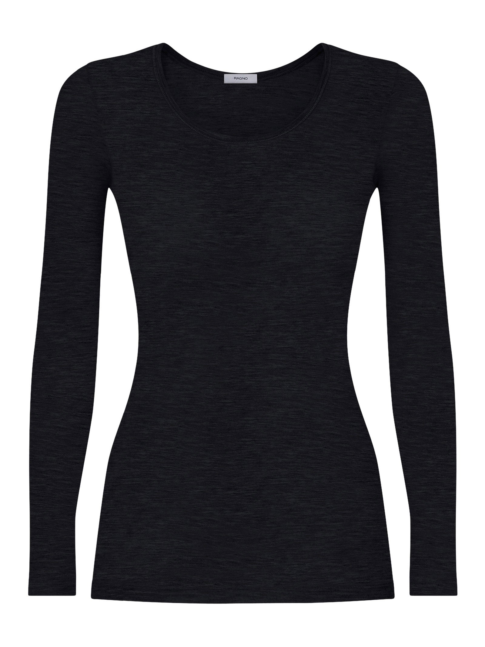Wonderwool - Maglietta manica lunga in lana ultrafine Neri Donna - Ragno