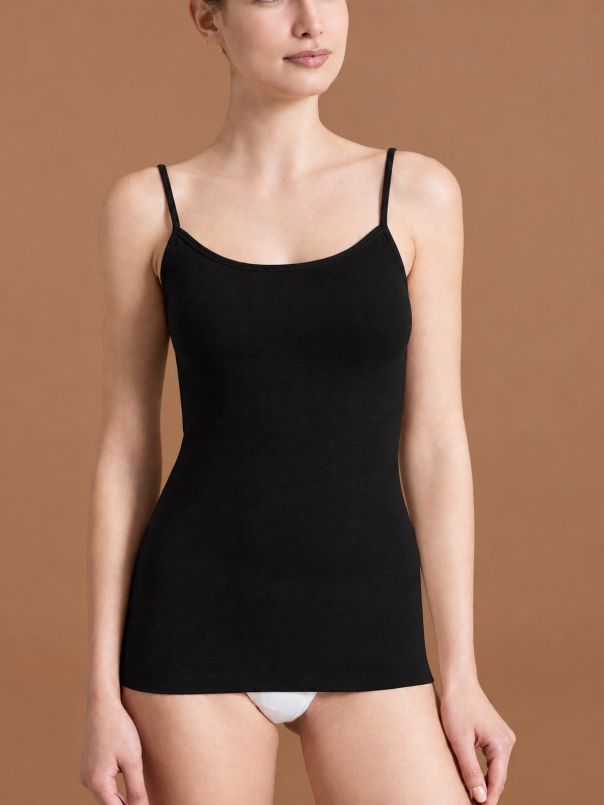 Wonderwool - Top in lana ultrafine Neri Donna - Ragno