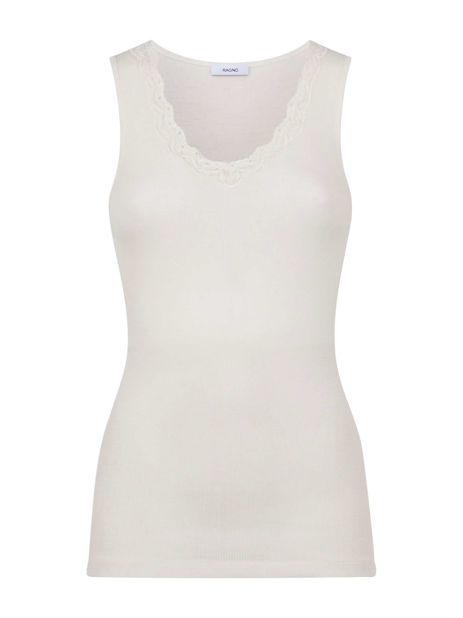 Canottiera spalla larga da donna lana cotone con pizzo Nottingham VL18W Canotta