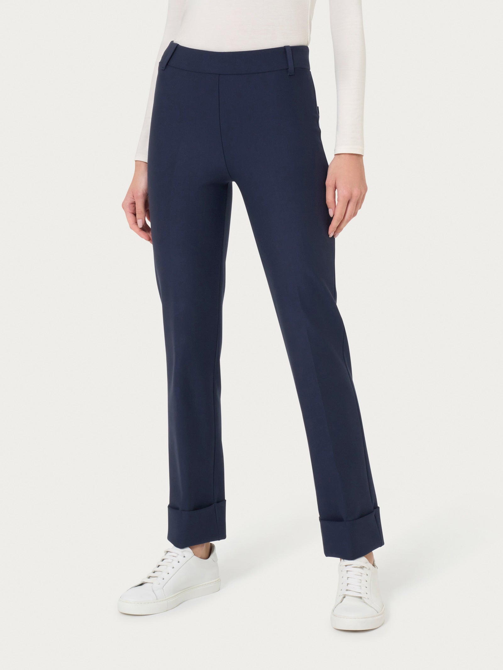 Pantalone slim dritto in Compact Blu Donna - Ragno