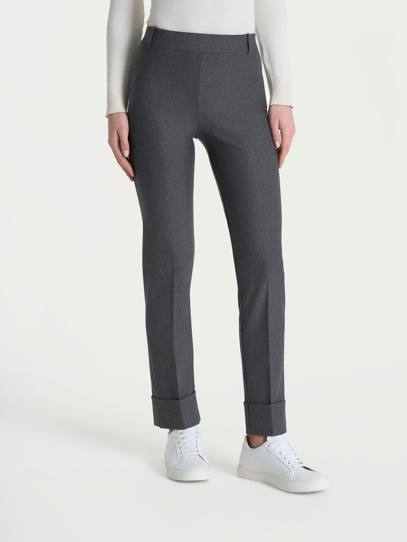 Pantalone slim dritto in Compact Neri Donna - Ragno