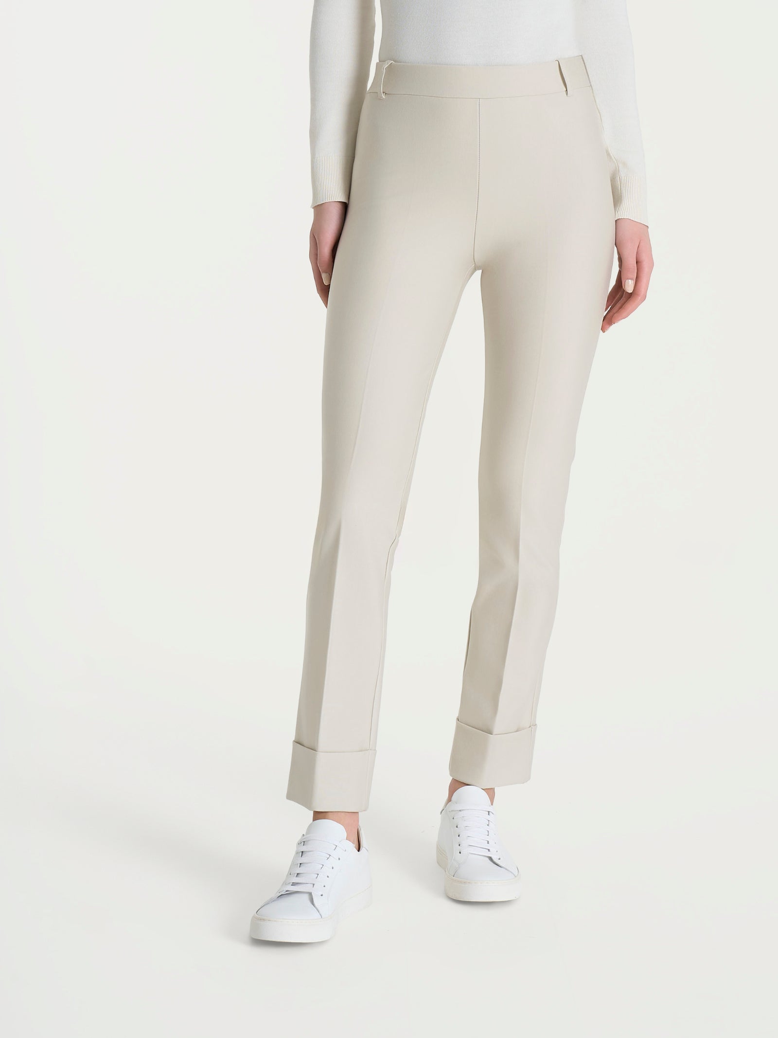 Pantalone slim dritto in Compact Bianchi Donna - Ragno