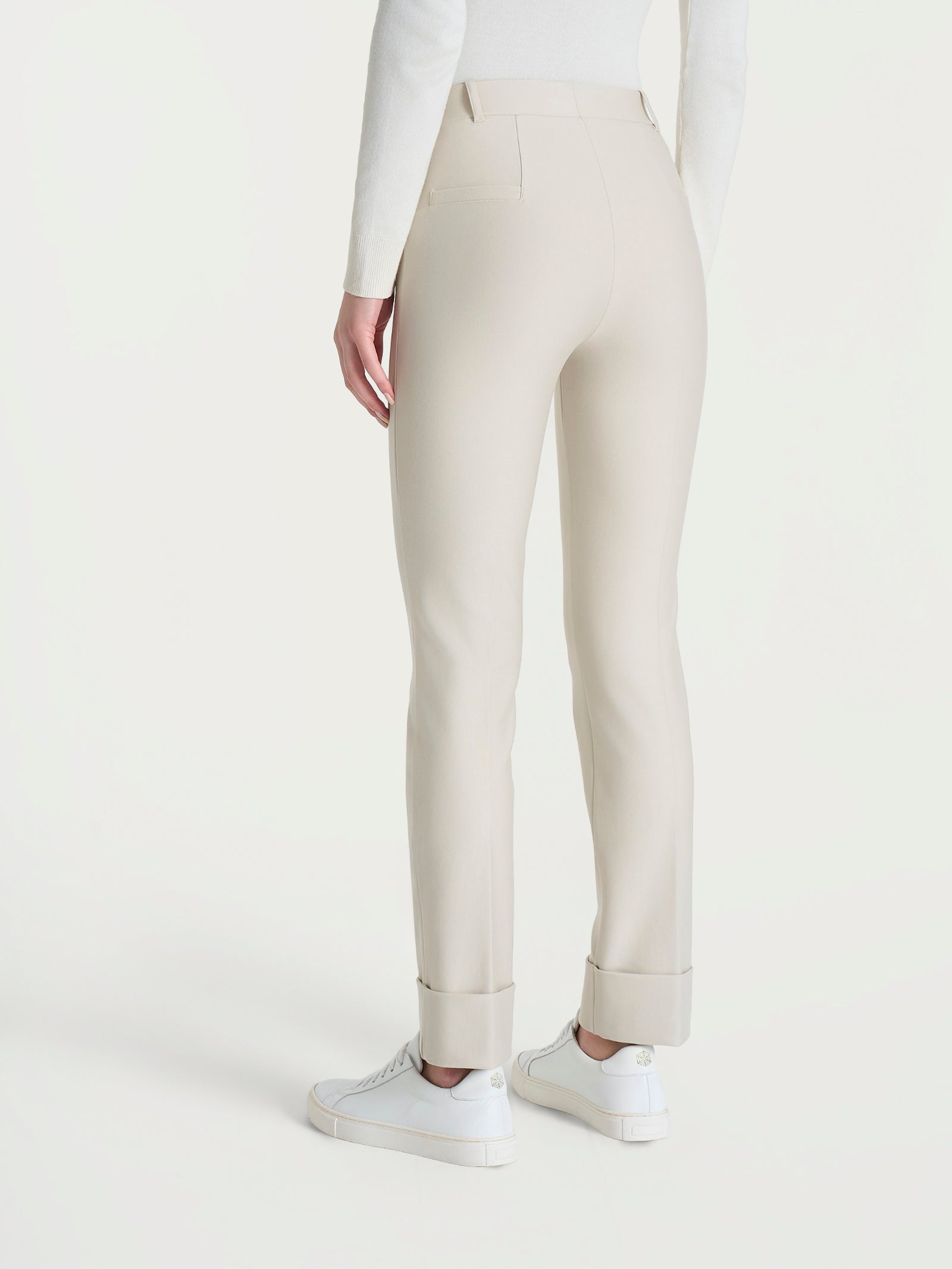 Pantalone slim dritto in Compact Bianchi Donna - Ragno