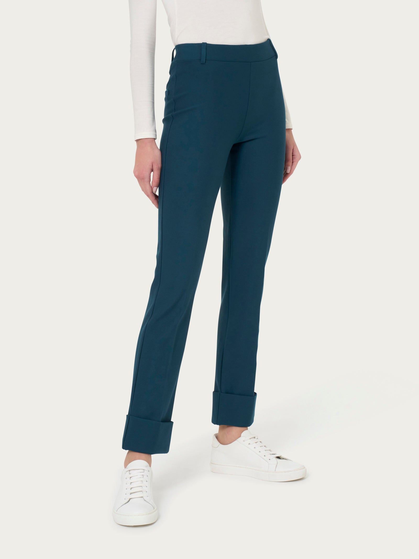 Pantalone slim dritto in tessuto Compact -  - Ragno