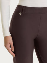 Pantalone slim dritto in Compact Marroni Donna - Ragno