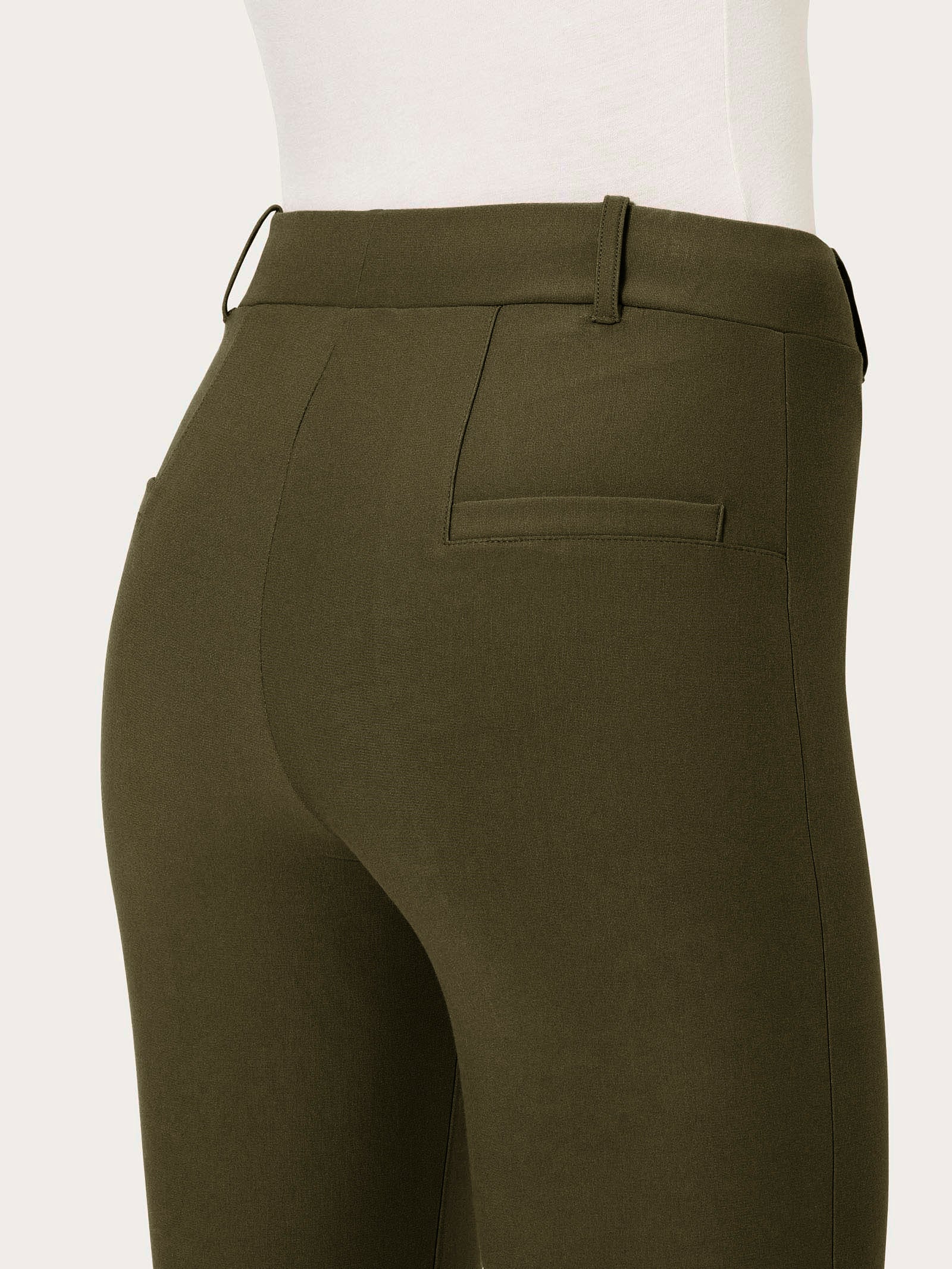 Pantalone slim dritto in Compact Verdi Donna - Ragno