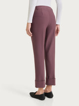 Pantalone slim dritto in Compact Viola Donna - Ragno