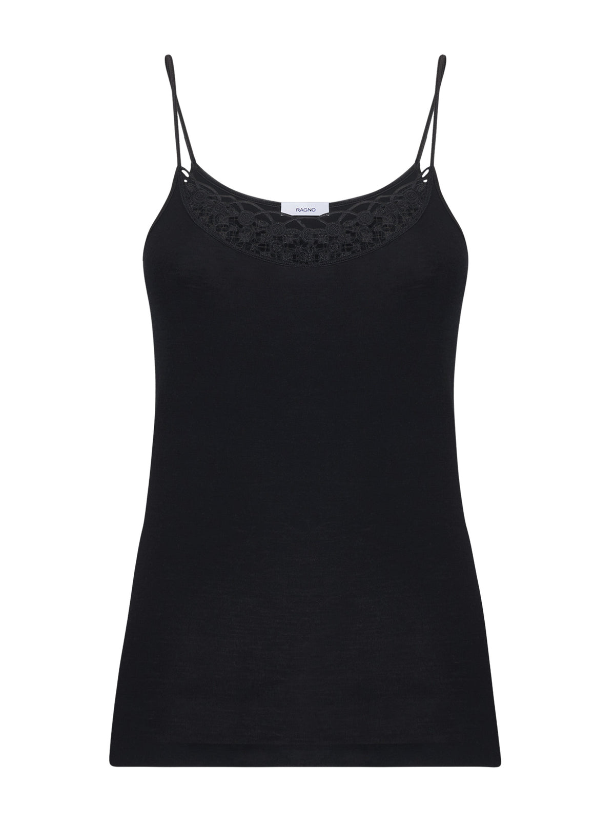 Lana Seta - Top in lana e seta con macramè Neri Donna - Ragno