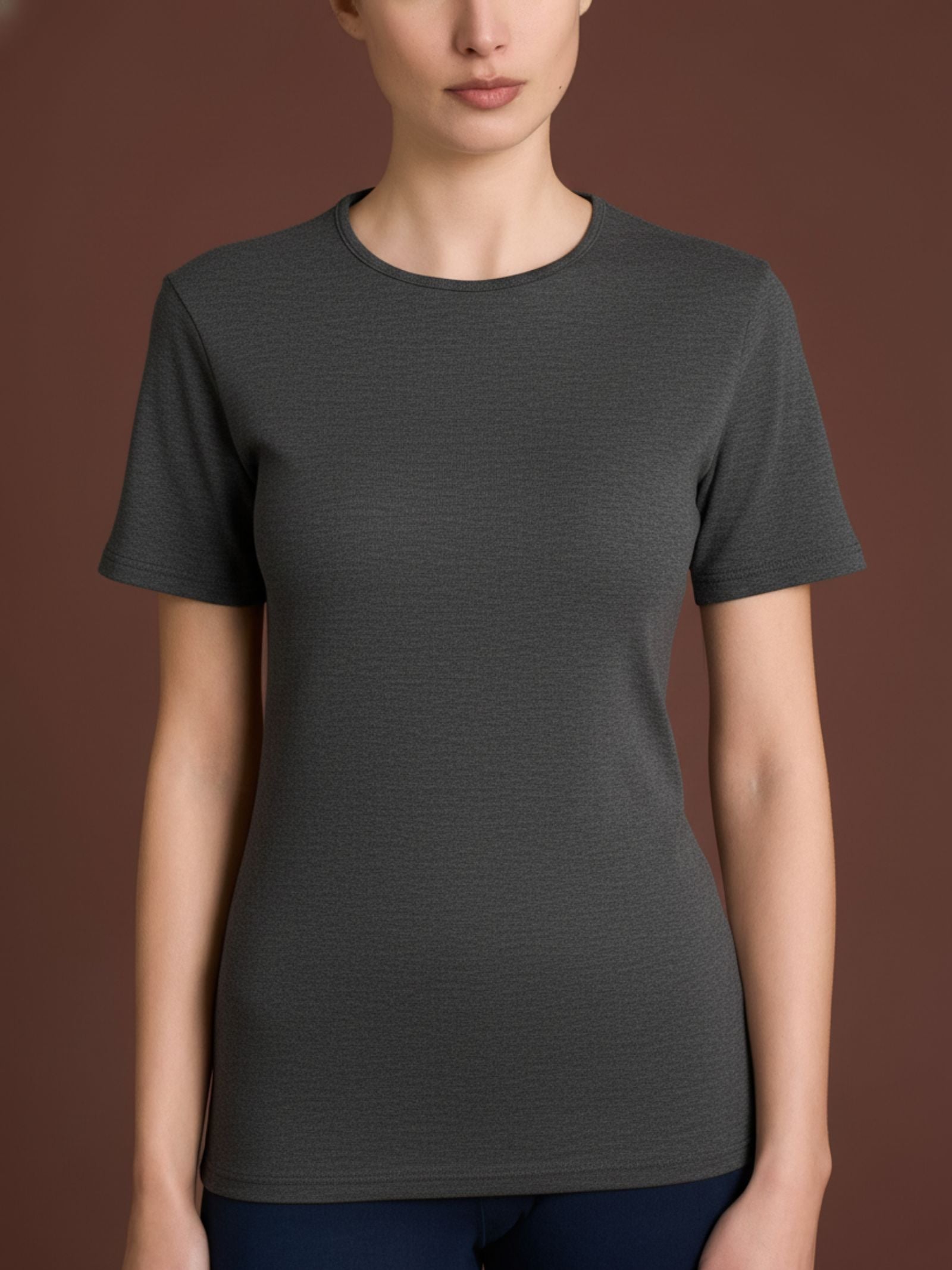 Maglietta con girocollo chiuso in Thermo Cotton Neri Donna - Ragno