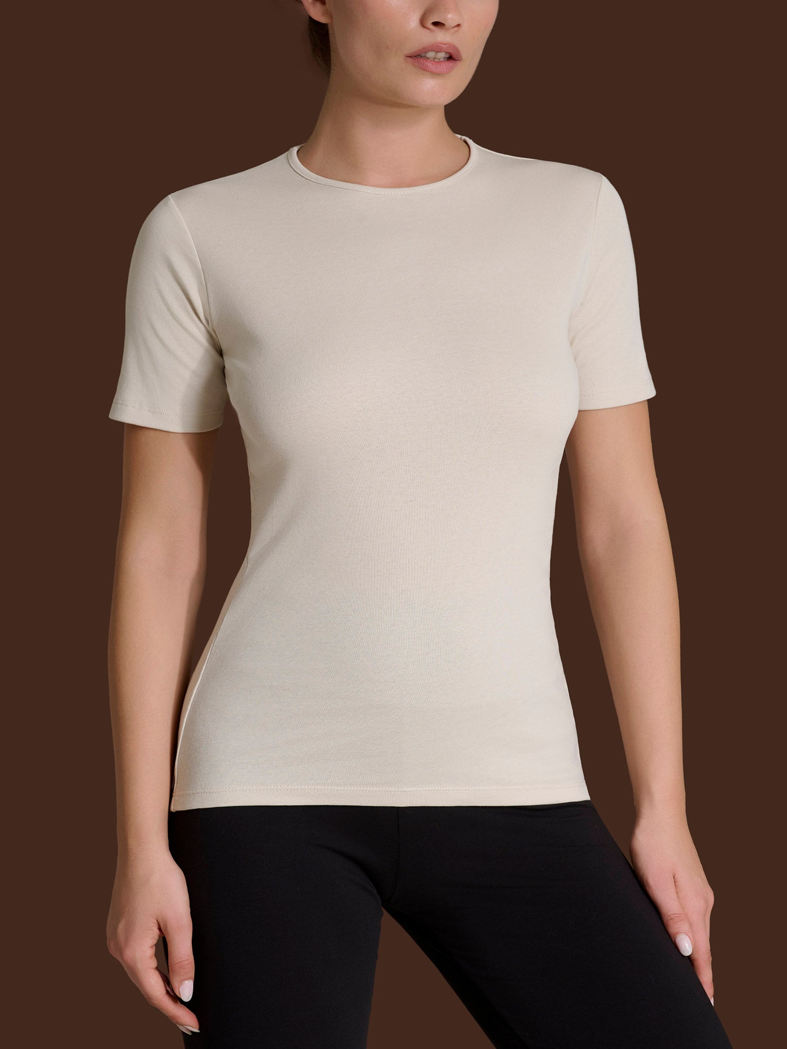 Maglietta con girocollo chiuso in Thermo Cotton Bianchi Donna - Ragno