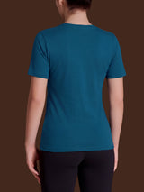 Maglietta con girocollo chiuso in Thermo Cotton Blu Donna - Ragno