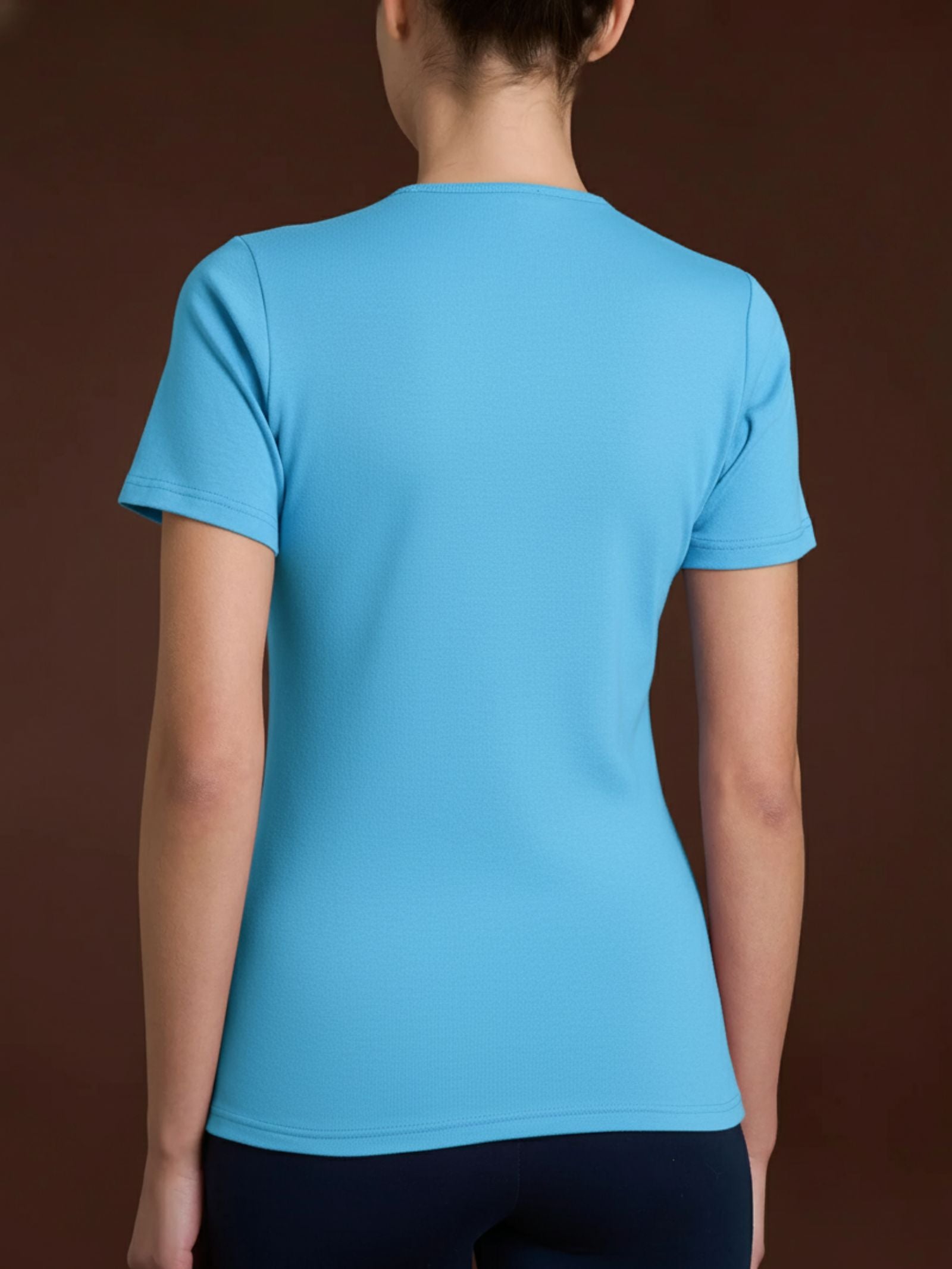 Women's Azure Thermo Cotton crew-neck closed t-shirt - Ragno