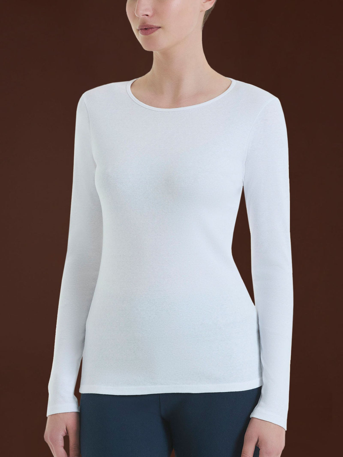 Maglietta girocollo in Thermo Cotton Azzurri Donna - Ragno