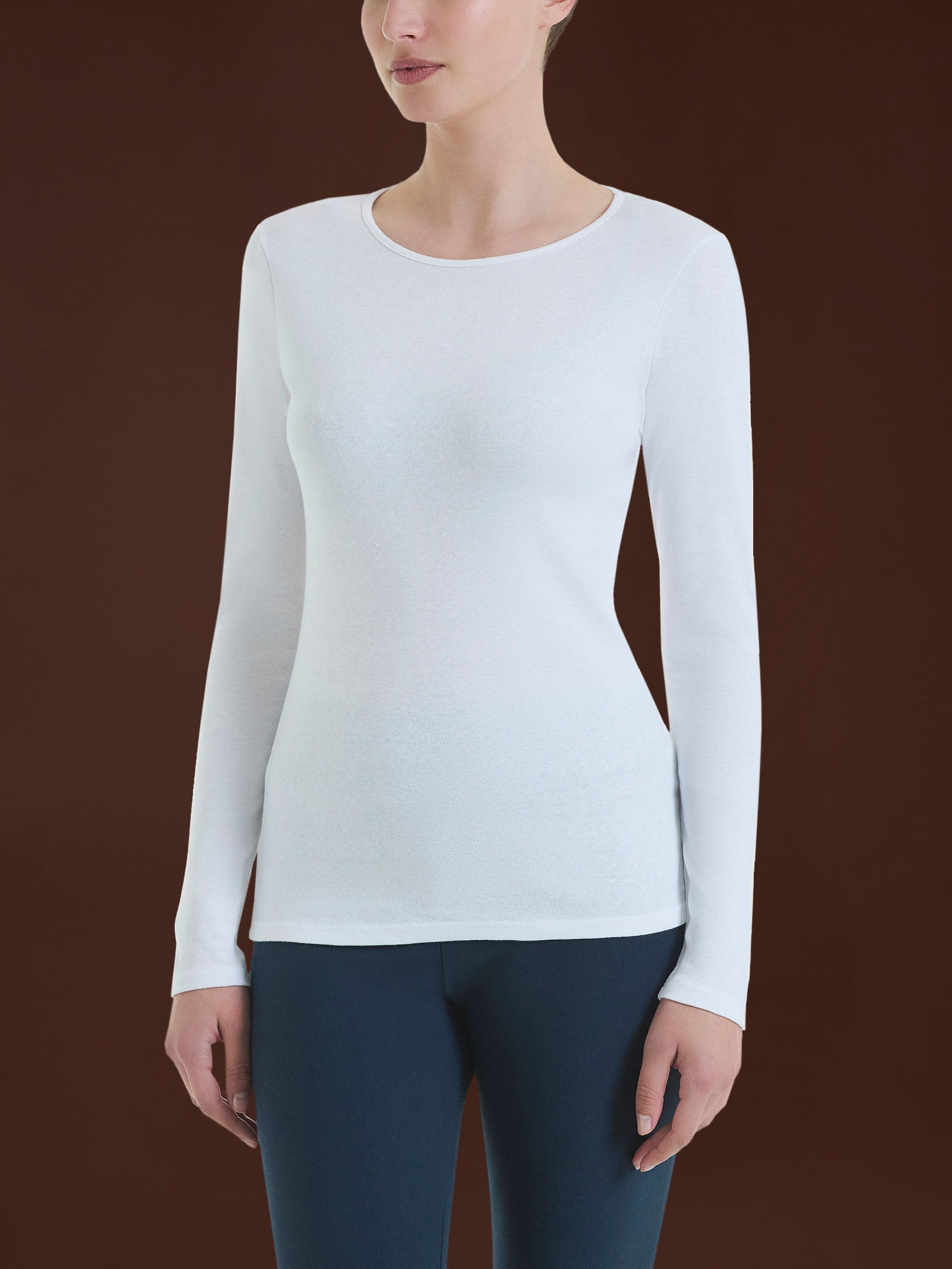 Maglietta girocollo in Eco Cotton Verdi Donna - Ragno