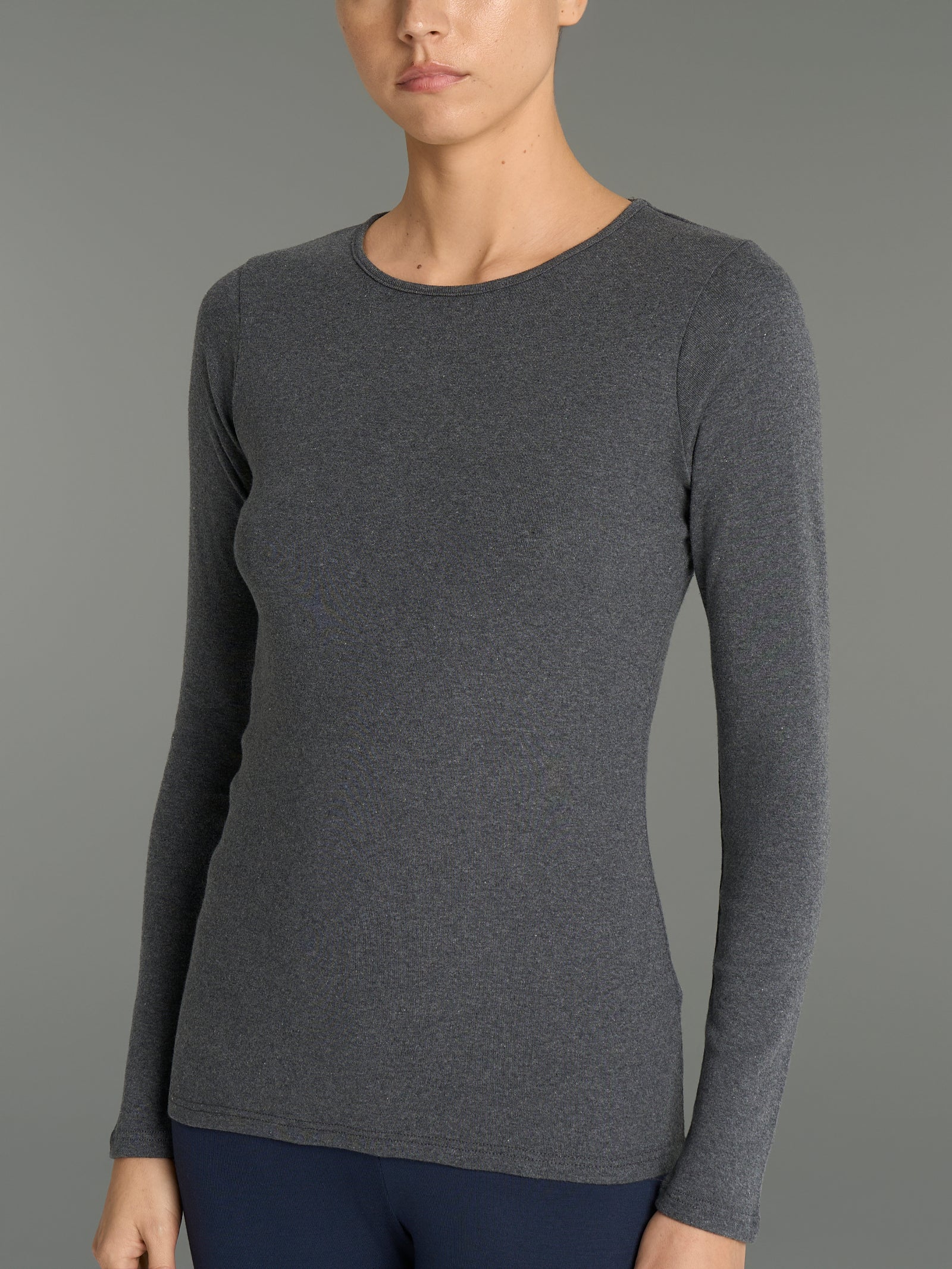Maglietta girocollo in Thermo Cotton Neri Donna - Ragno