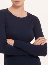 Maglietta girocollo in Thermo Cotton Neri Donna - Ragno
