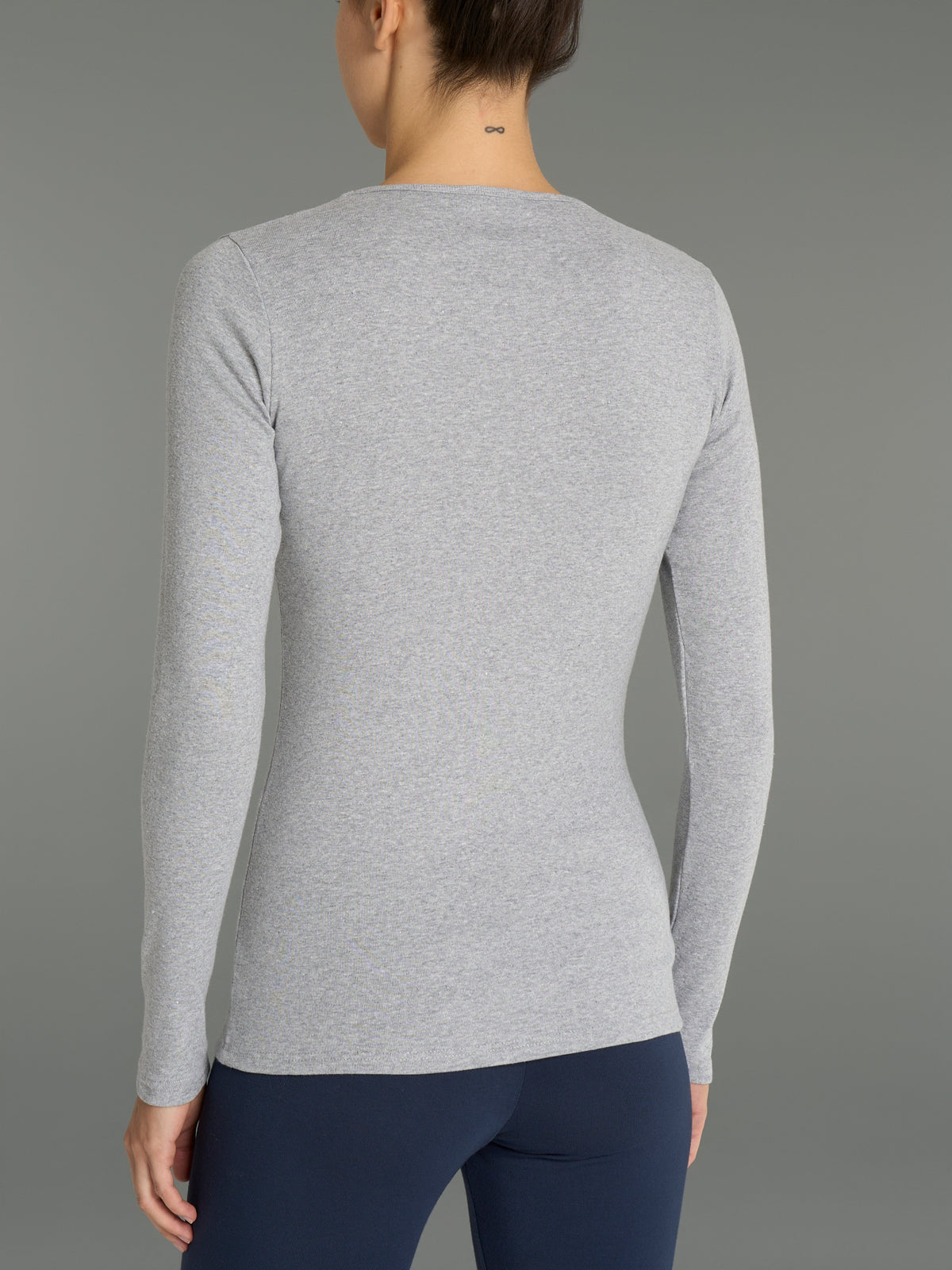 Maglietta girocollo in Thermo Cotton Neri Donna - Ragno