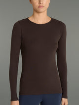 Maglietta girocollo in Thermo Cotton Marroni Donna - Ragno