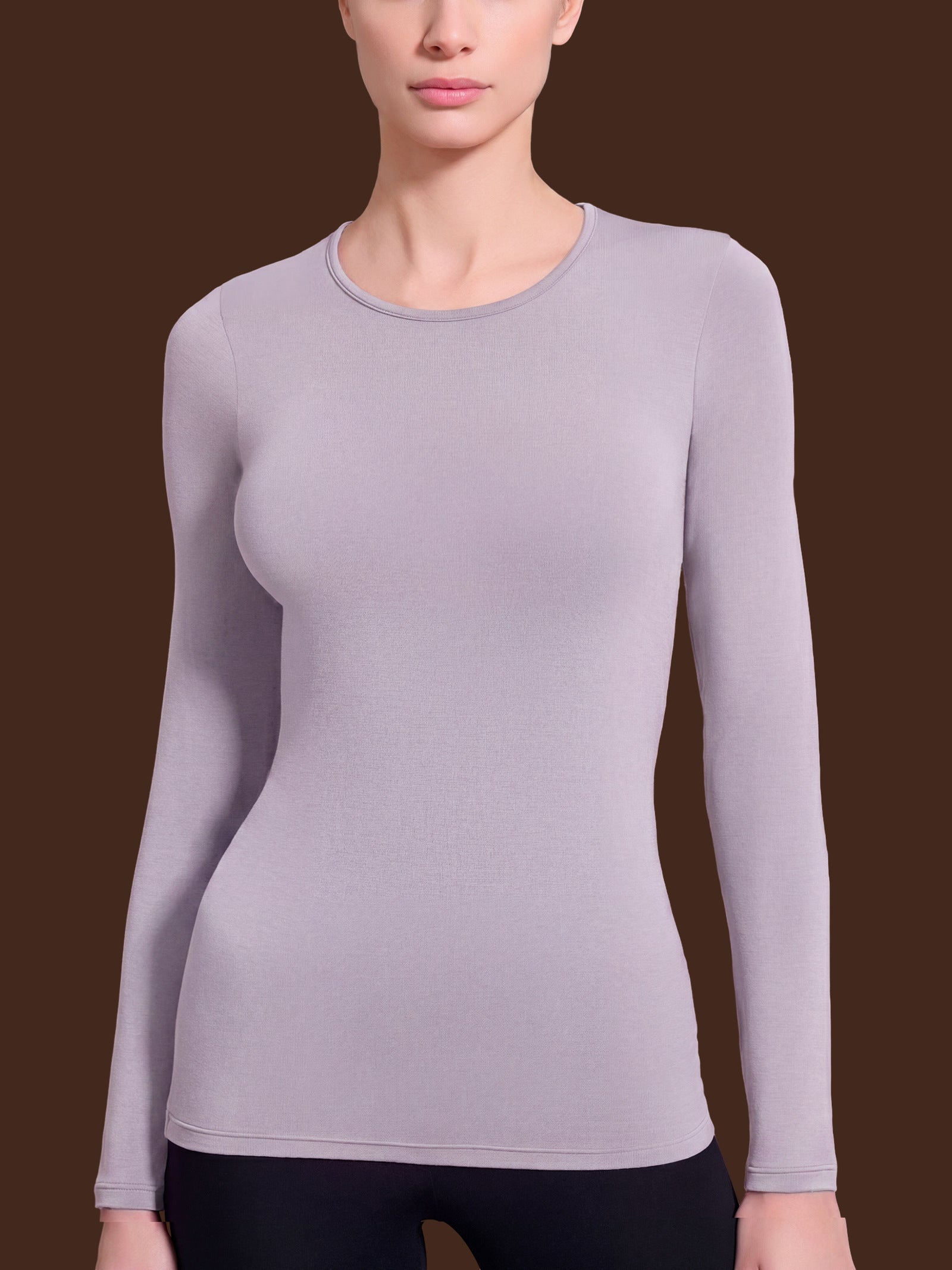 Maglietta girocollo in Thermo Cotton Rosa Donna - Ragno