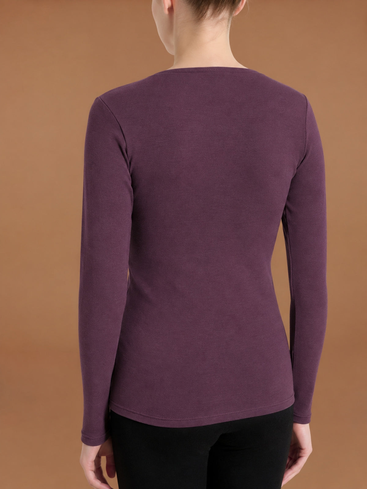 Maglietta girocollo in Thermo Cotton Viola Donna - Ragno