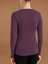 Maglietta girocollo in Thermo Cotton Viola Donna - Ragno