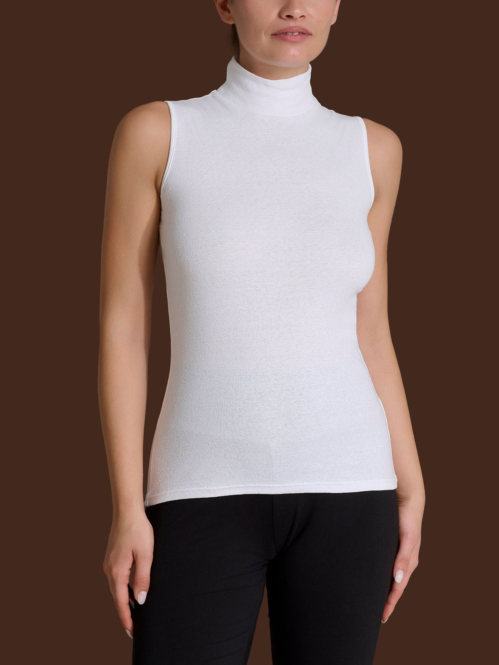 Smanicato a collo alto in Thermo Cotton Bianchi Donna - Ragno