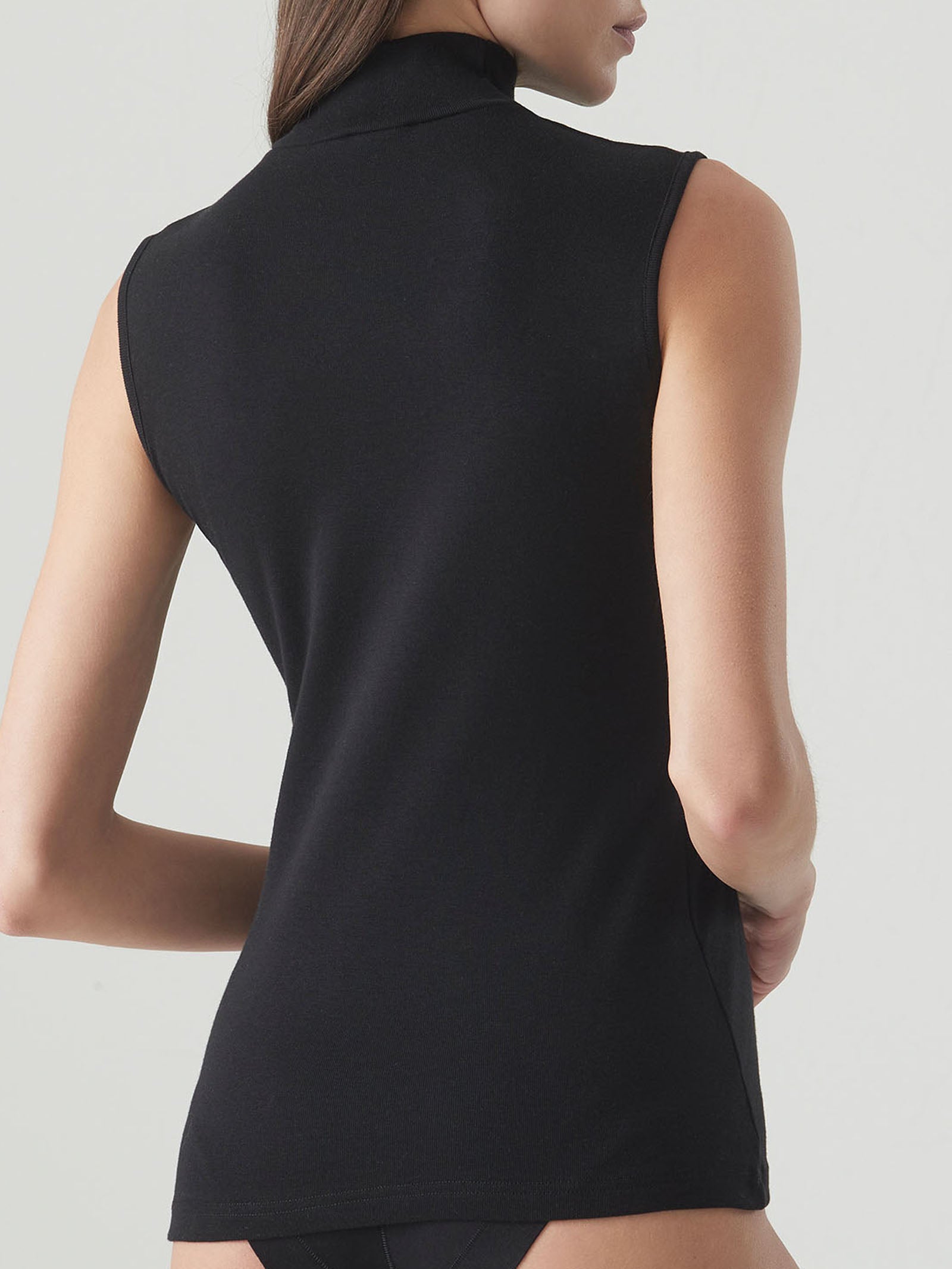 Smanicato a collo alto in Eco Cotton Bianchi Donna - Ragno