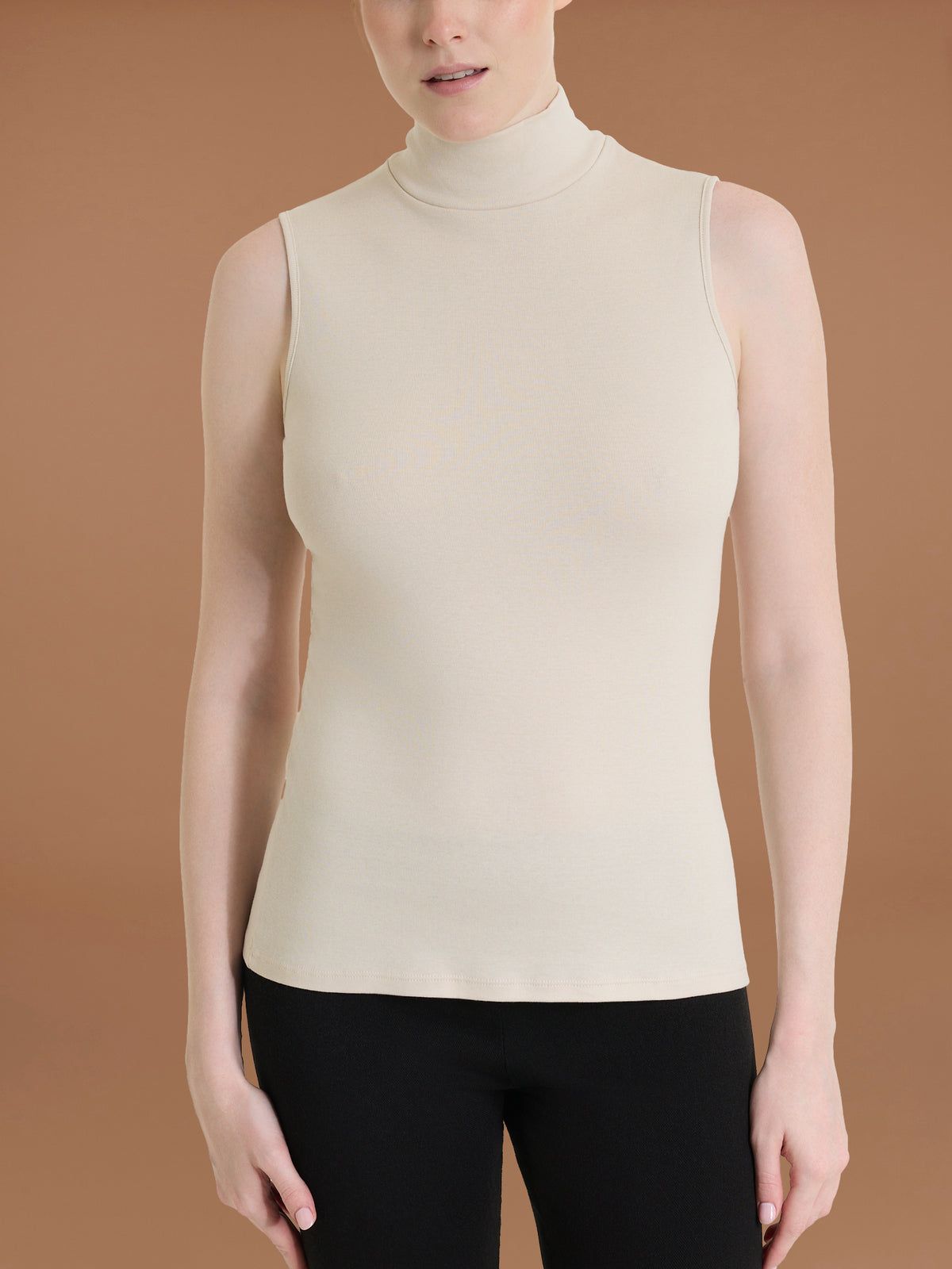 Smanicato a collo alto in Thermo Cotton Bianchi Donna - Ragno