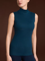 Smanicato a collo alto in Thermo Cotton Blu Donna - Ragno