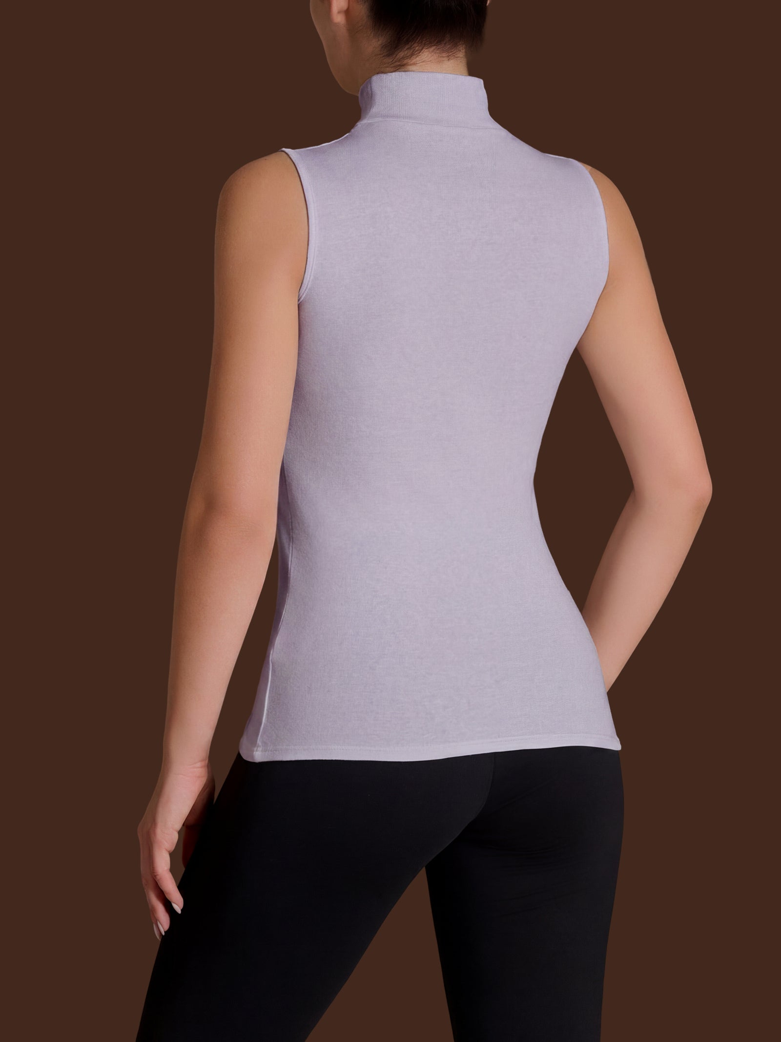 Smanicato a collo alto in Thermo Cotton Rosa Donna - Ragno