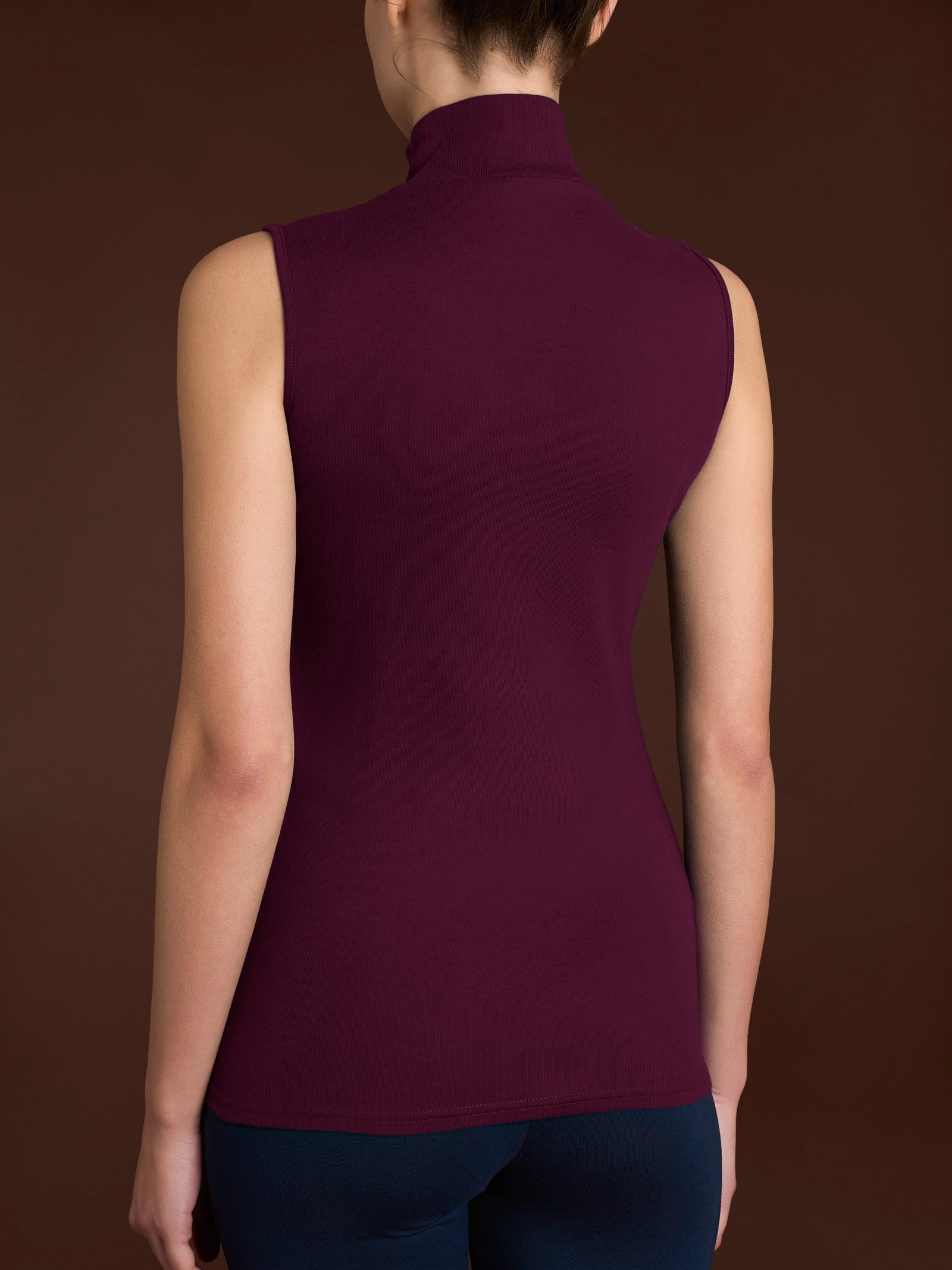 Smanicato a collo alto in Thermo Cotton Viola Donna - Ragno