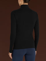 Maglietta collo alto in Eco Cotton Neri Donna - Ragno
